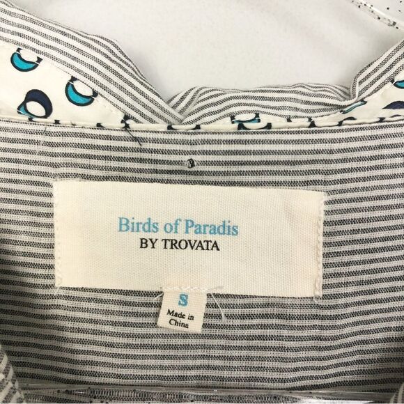 ANTHROPOLOGIE | Birds of Paradis by Trovata Gray Stripe Top Women’s Size Small - Picture 6 of 11